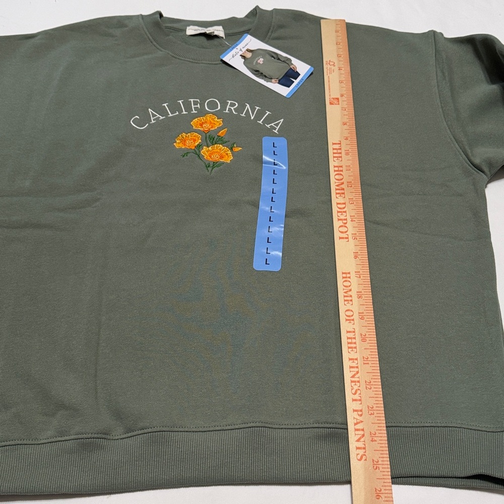 State of Mine Embroidered California Flower Sweatshirt L NWT - Picture 5 of 6